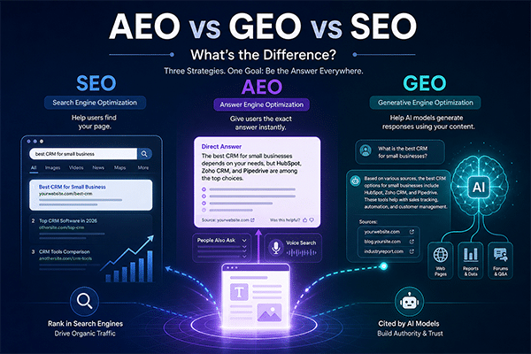AEO vs GEO vs SEO