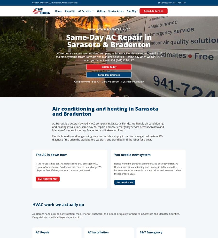 AC Heroes homepage after Lumina