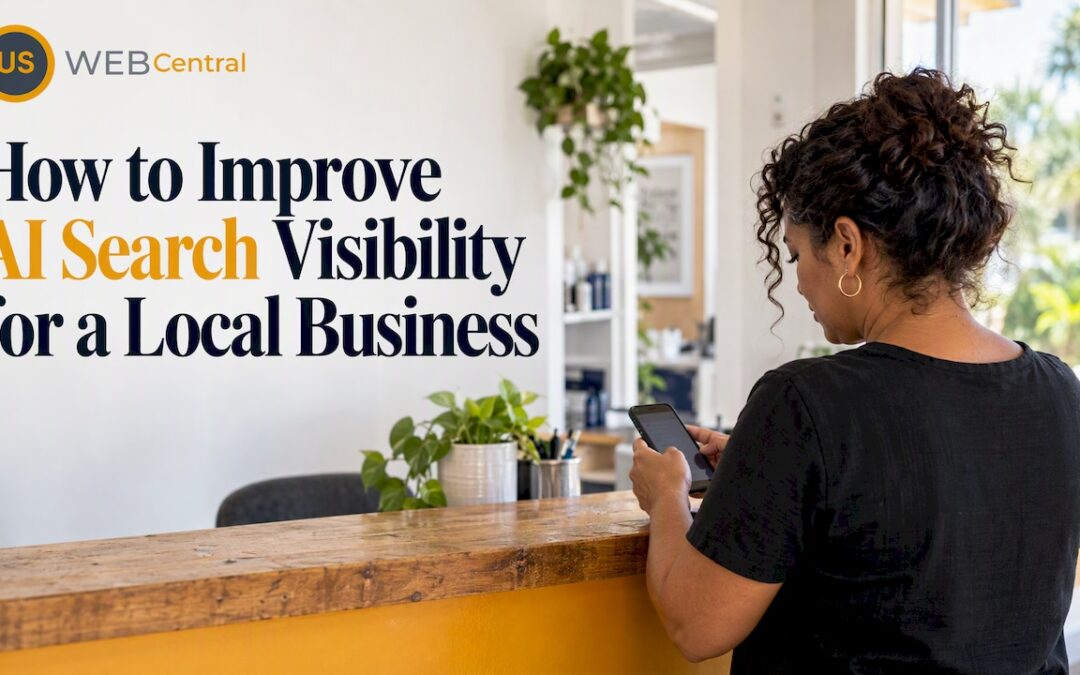 Local business owner checks search visibility