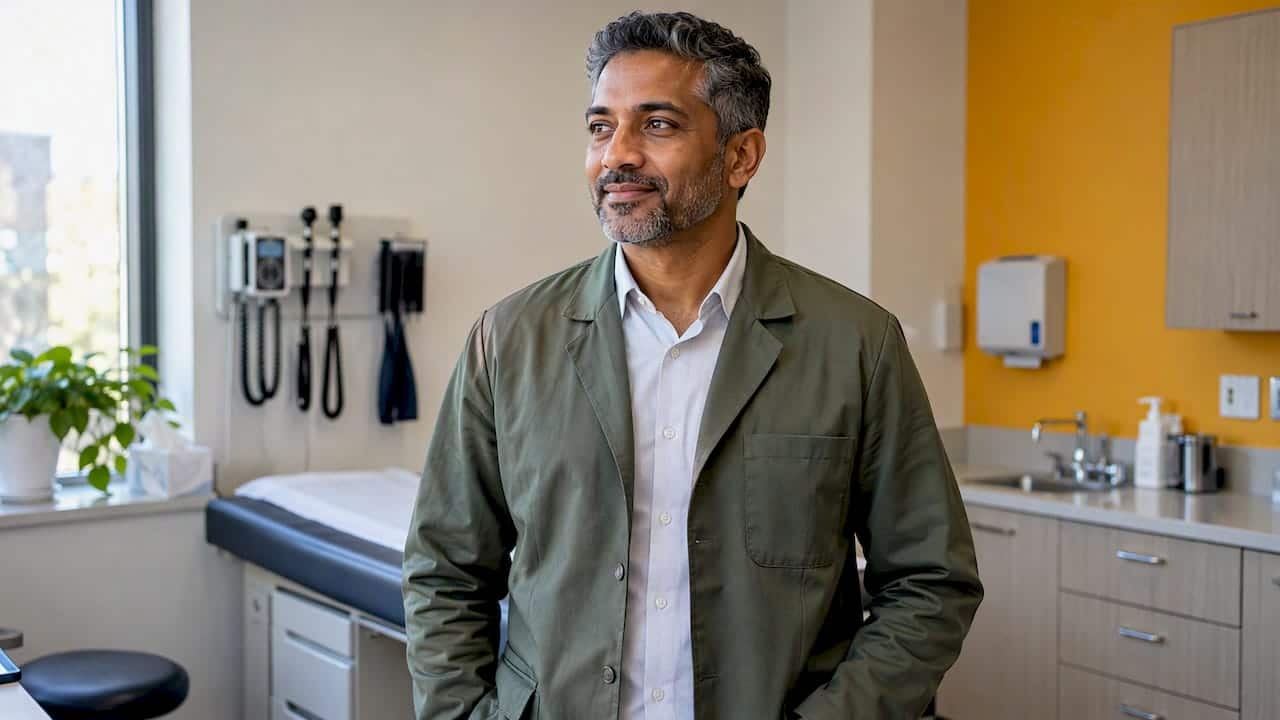 Clinician posing for a provider profile photograph